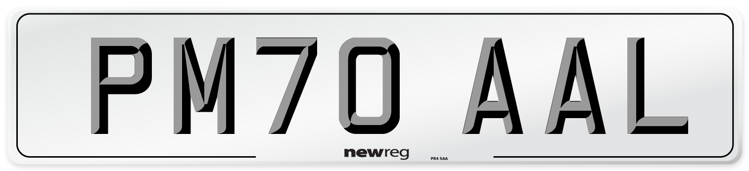 PM70 AAL Front Number Plate