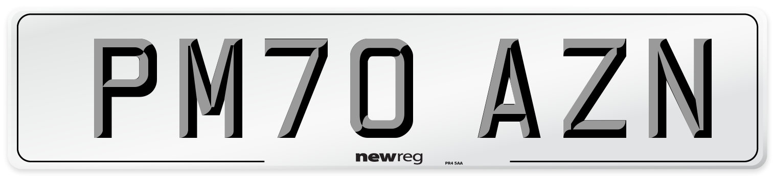 PM70 AZN Front Number Plate