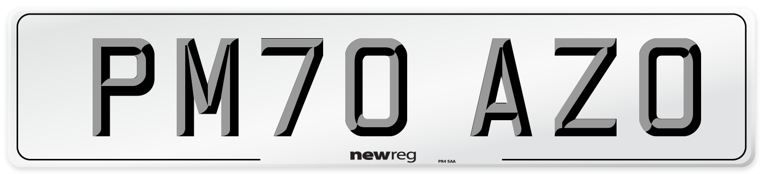 PM70 AZO Front Number Plate