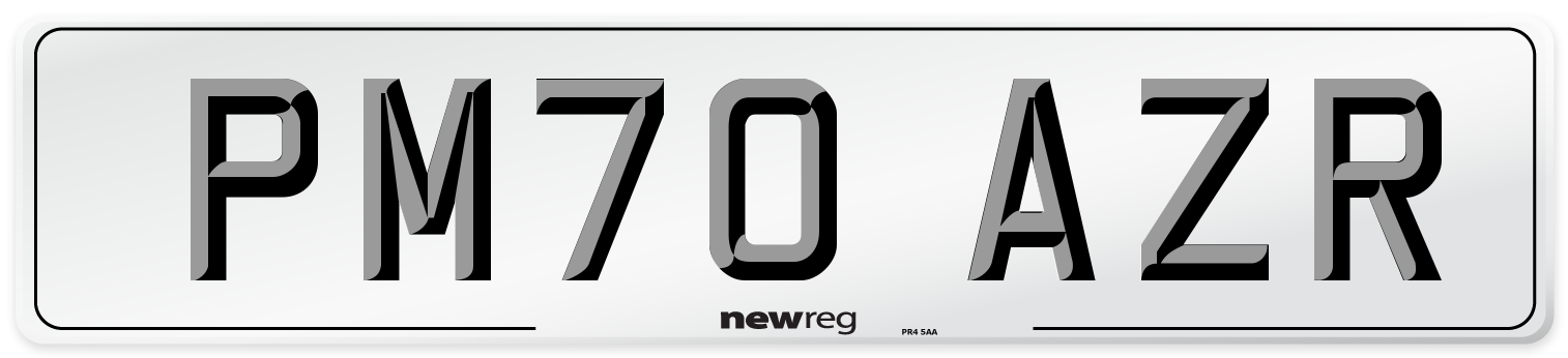 PM70 AZR Front Number Plate