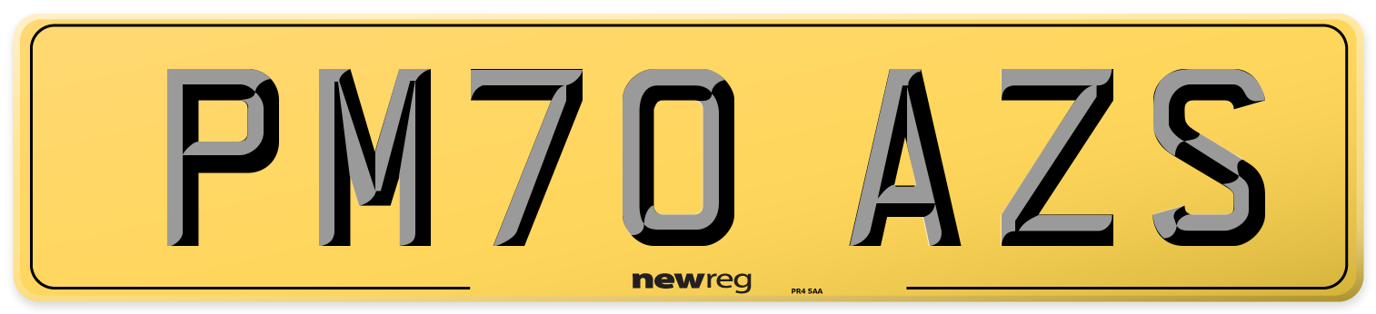 PM70 AZS Rear Number Plate