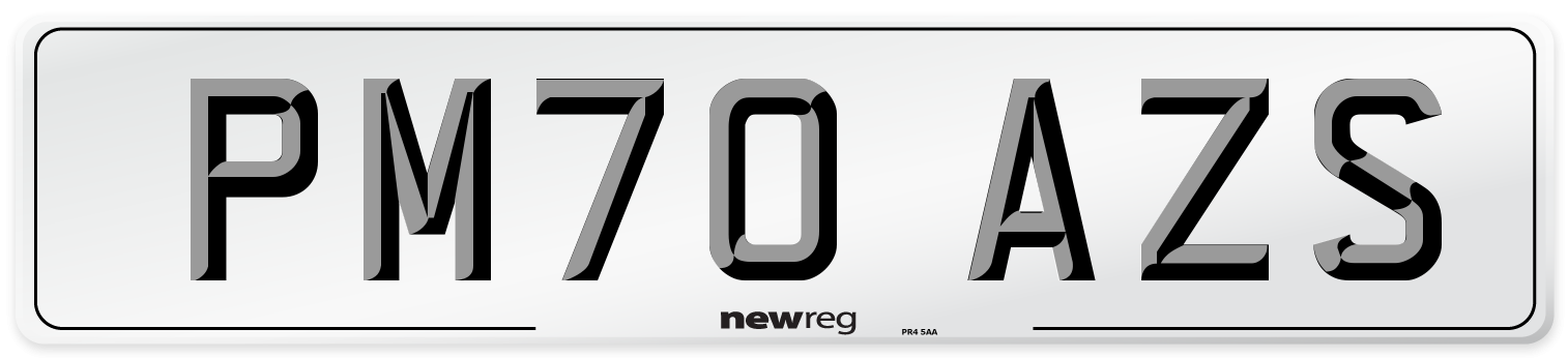 PM70 AZS Front Number Plate