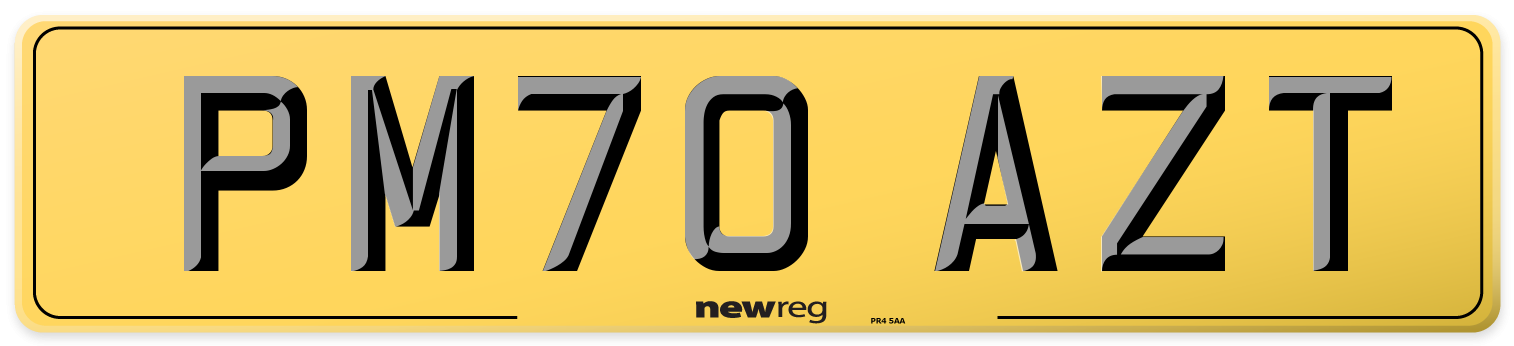 PM70 AZT Rear Number Plate