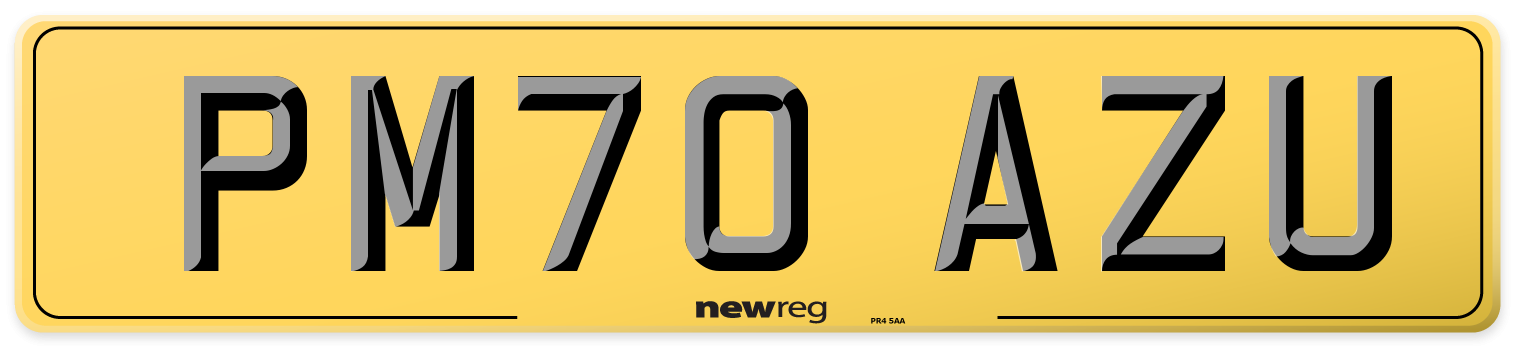 PM70 AZU Rear Number Plate