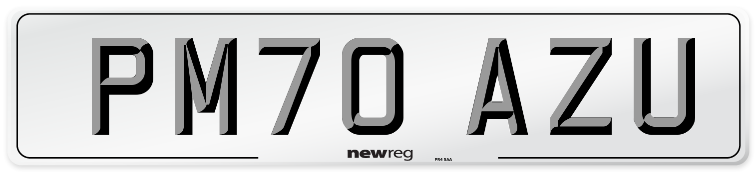PM70 AZU Front Number Plate
