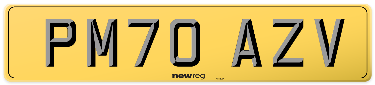 PM70 AZV Rear Number Plate