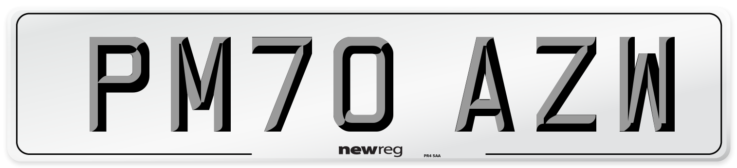 PM70 AZW Front Number Plate