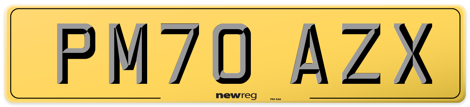 PM70 AZX Rear Number Plate