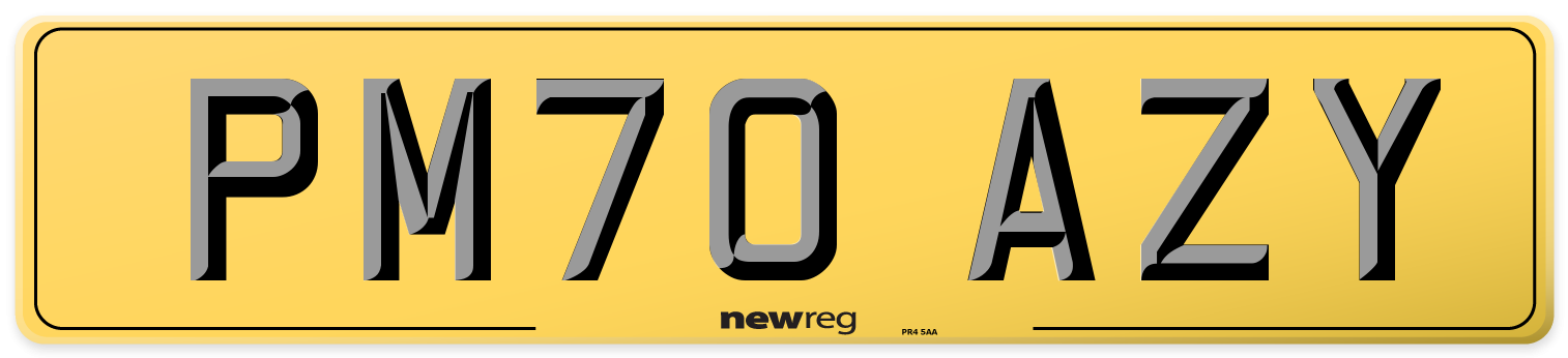 PM70 AZY Rear Number Plate