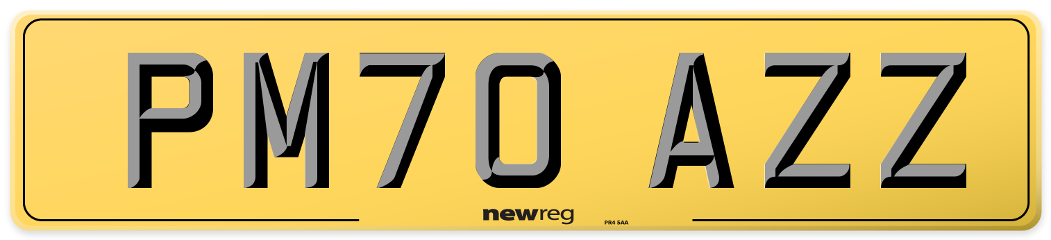 PM70 AZZ Rear Number Plate