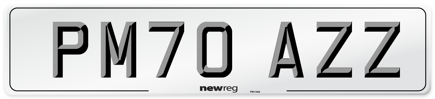 PM70 AZZ Front Number Plate