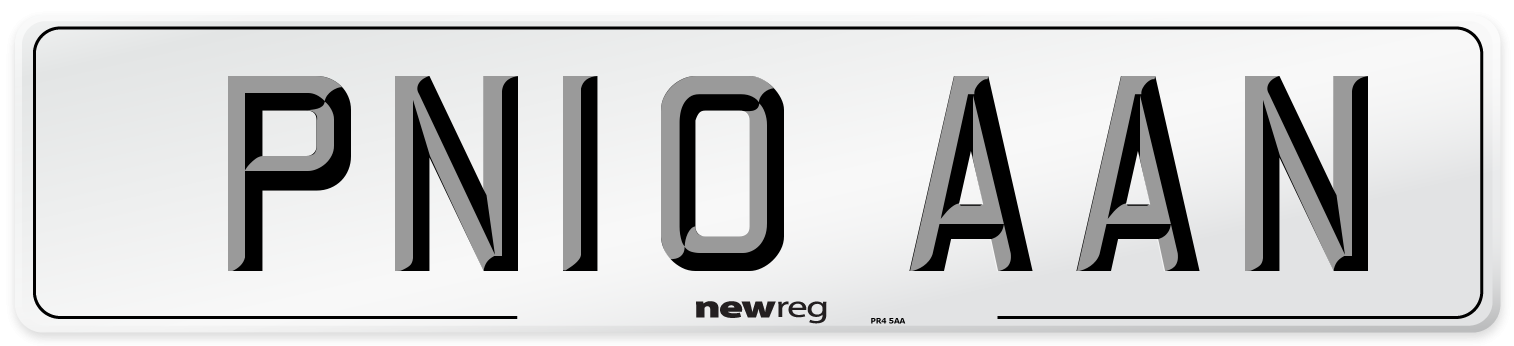 PN10 AAN Front Number Plate