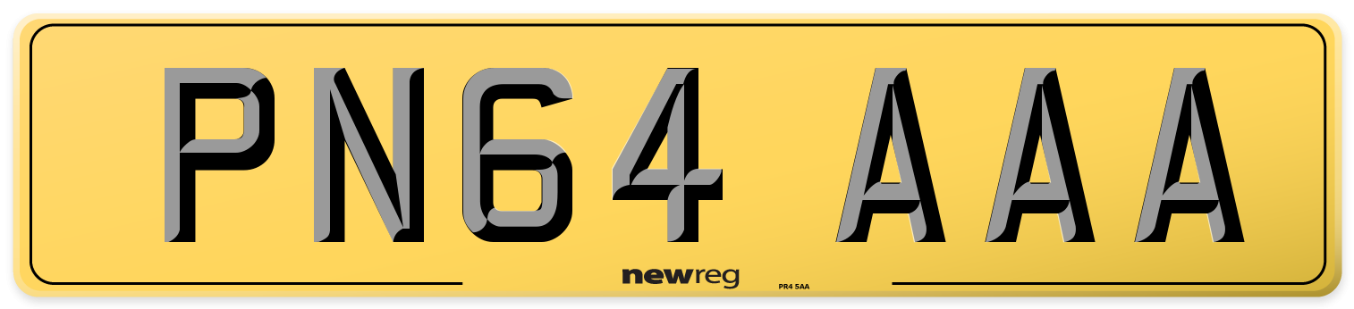 PN64 AAA Rear Number Plate