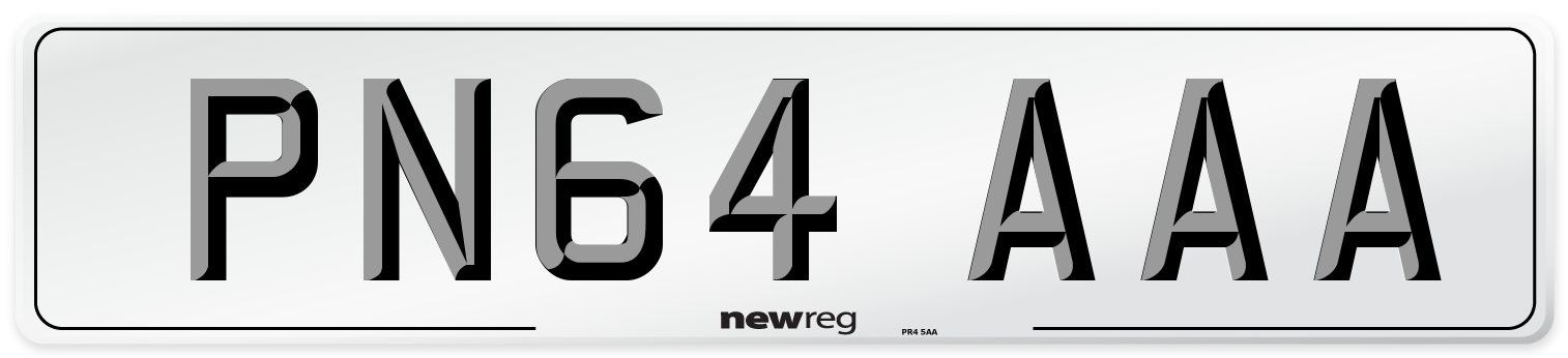 PN64 AAA Front Number Plate