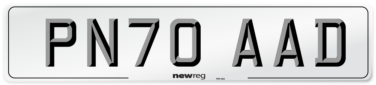 PN70 AAD Front Number Plate