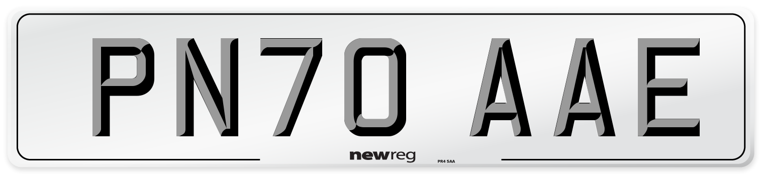 PN70 AAE Front Number Plate