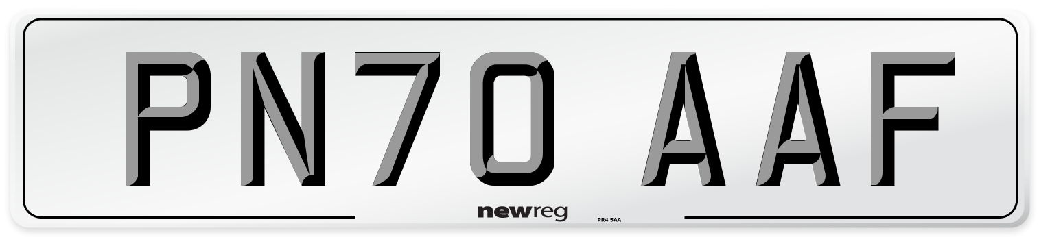 PN70 AAF Front Number Plate