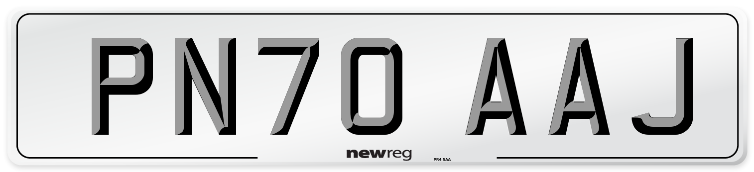 PN70 AAJ Front Number Plate