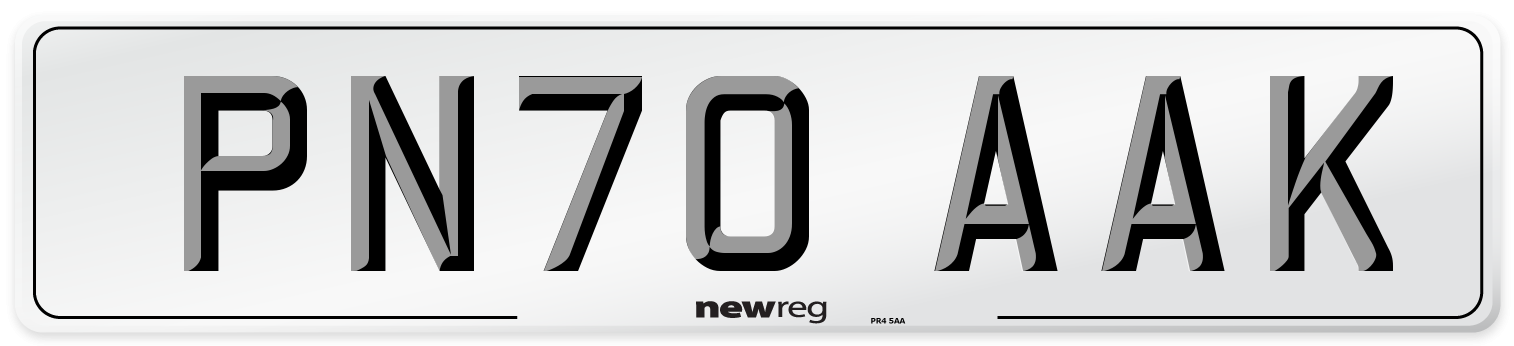 PN70 AAK Front Number Plate
