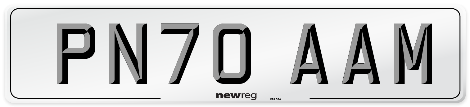 PN70 AAM Front Number Plate