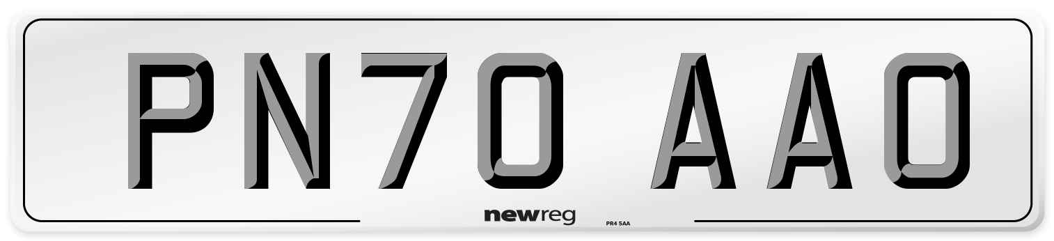 PN70 AAO Front Number Plate