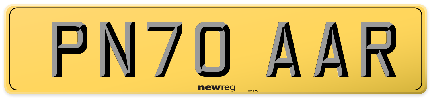 PN70 AAR Rear Number Plate
