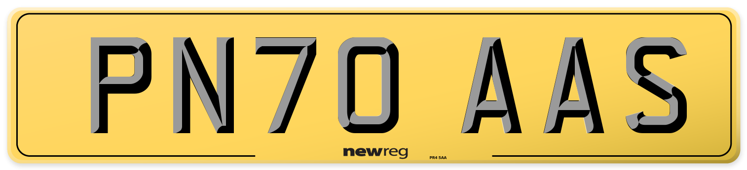 PN70 AAS Rear Number Plate