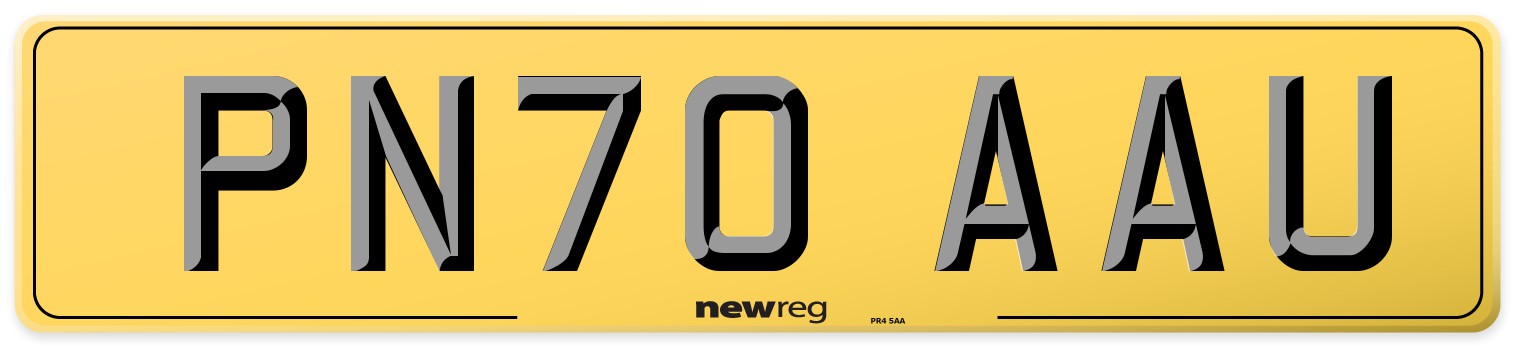 PN70 AAU Rear Number Plate