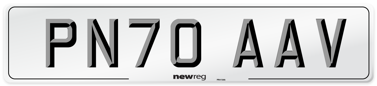 PN70 AAV Front Number Plate