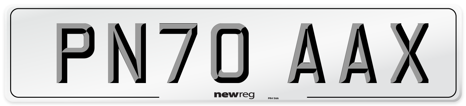 PN70 AAX Front Number Plate
