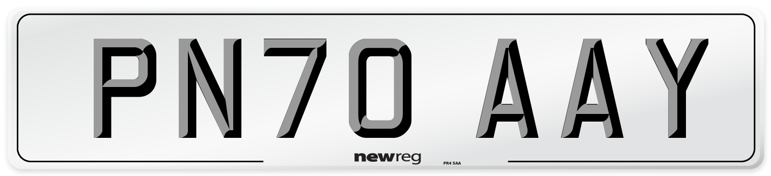 PN70 AAY Front Number Plate