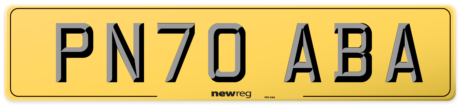 PN70 ABA Rear Number Plate