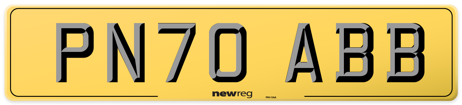 PN70 ABB Rear Number Plate