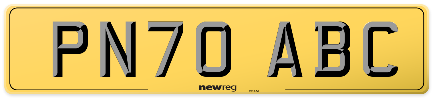 PN70 ABC Rear Number Plate