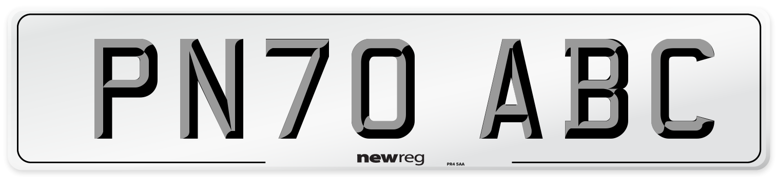 PN70 ABC Front Number Plate