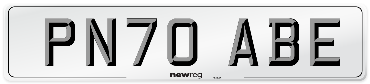 PN70 ABE Front Number Plate