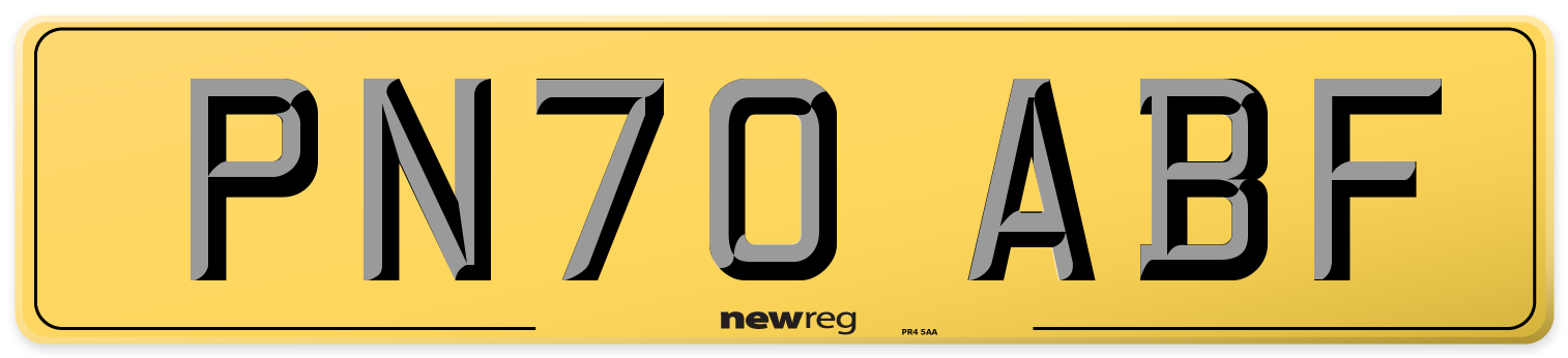 PN70 ABF Rear Number Plate