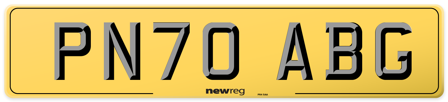 PN70 ABG Rear Number Plate