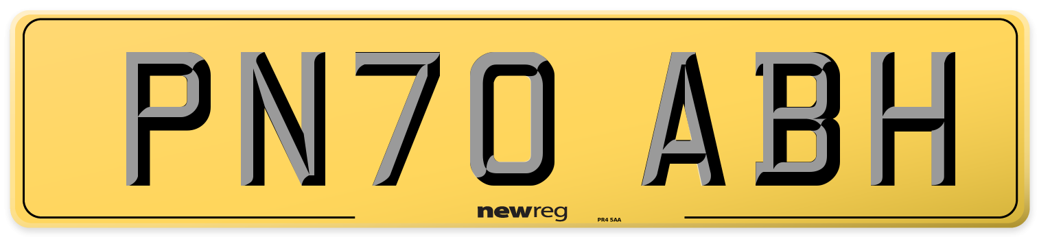 PN70 ABH Rear Number Plate
