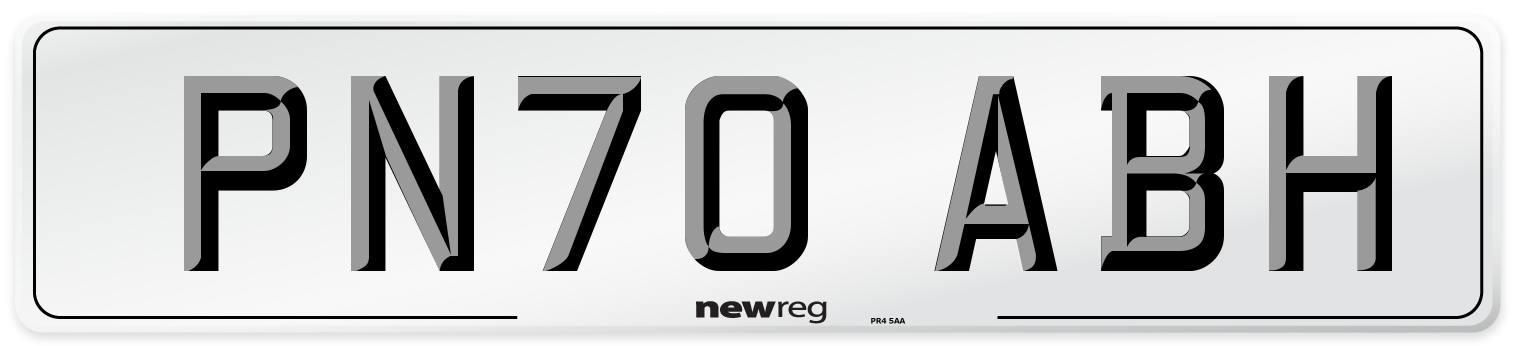 PN70 ABH Front Number Plate