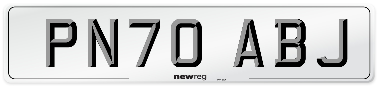 PN70 ABJ Front Number Plate