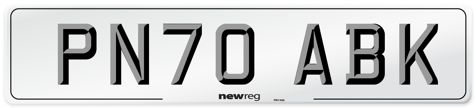 PN70 ABK Front Number Plate