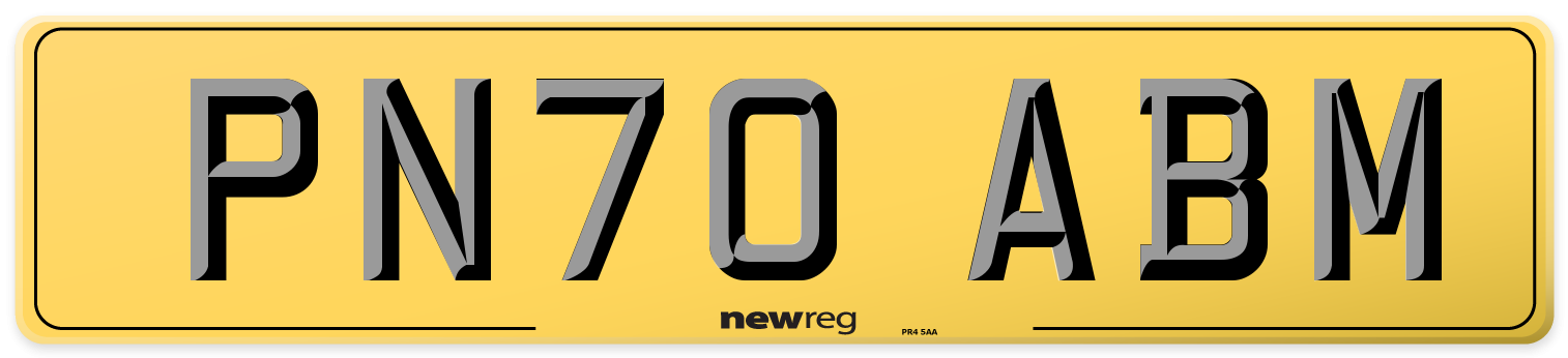 PN70 ABM Rear Number Plate