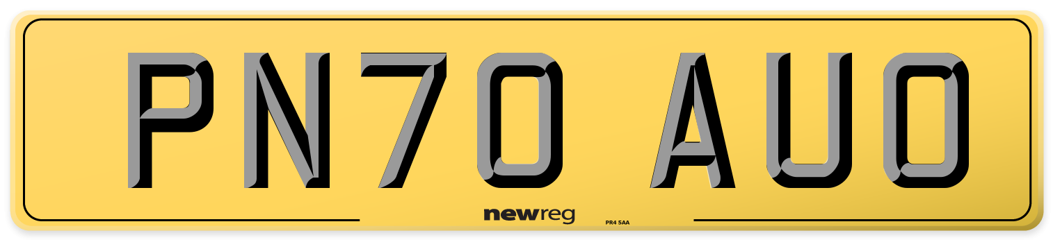 PN70 AUO Rear Number Plate