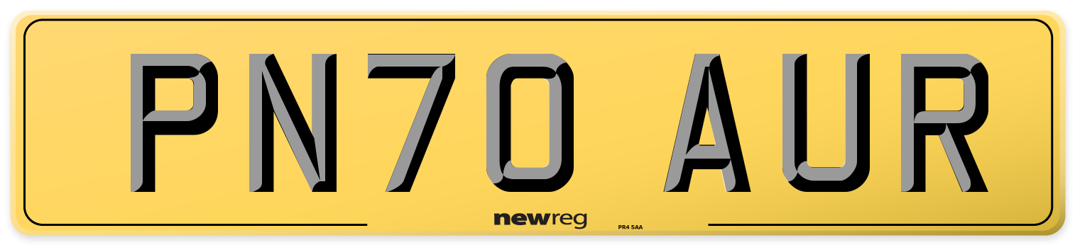 PN70 AUR Rear Number Plate