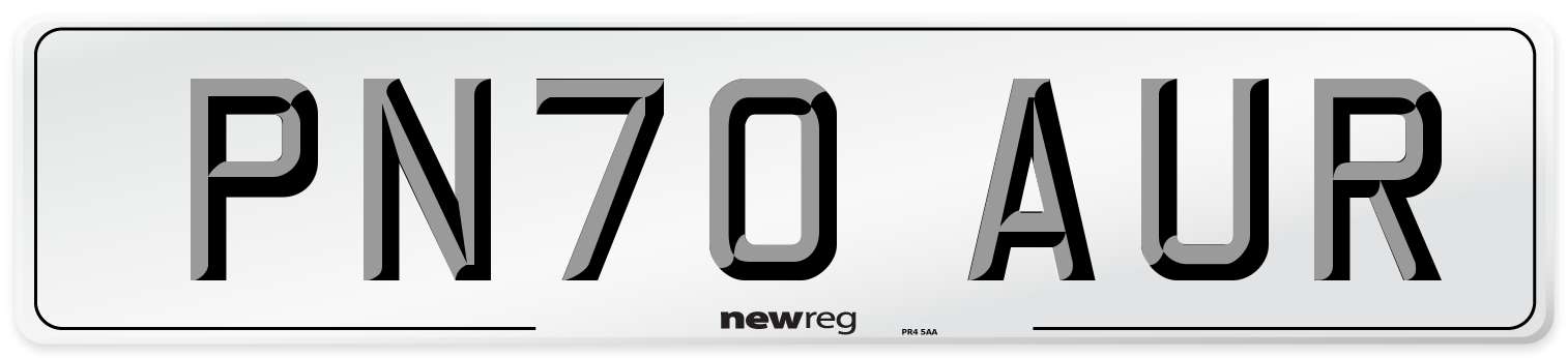 PN70 AUR Front Number Plate