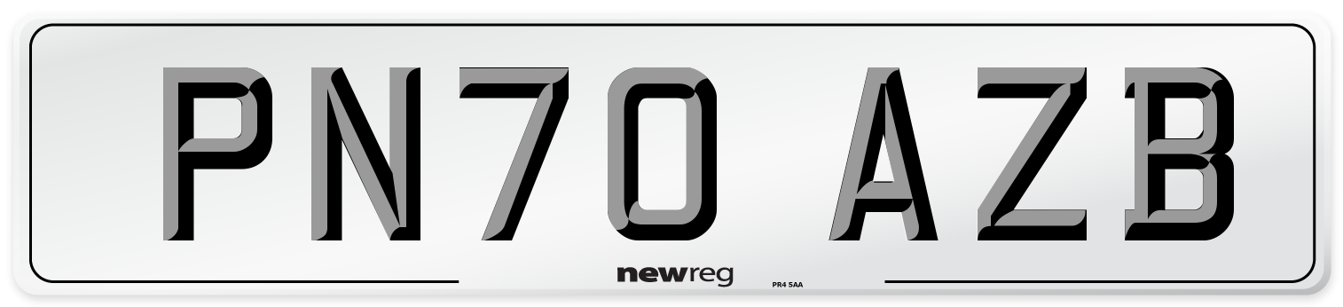PN70 AZB Front Number Plate