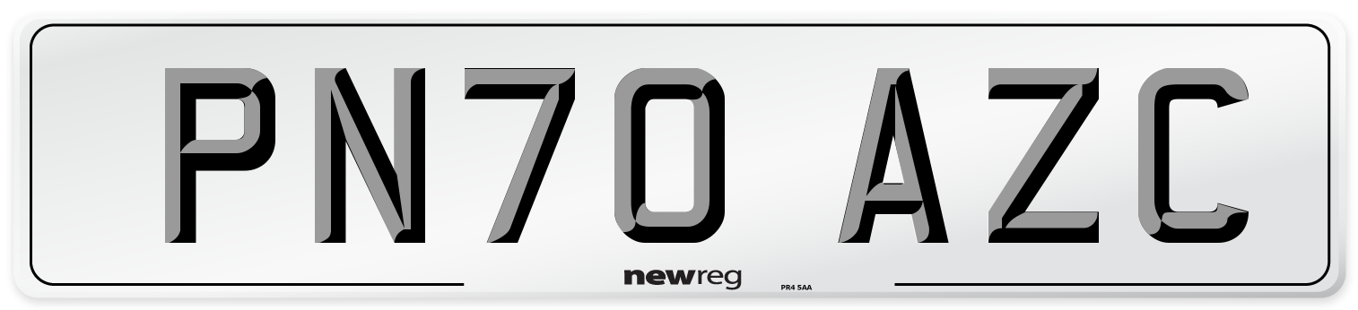 PN70 AZC Front Number Plate