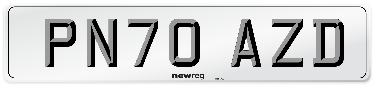 PN70 AZD Front Number Plate
