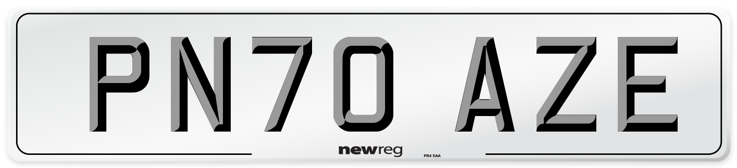 PN70 AZE Front Number Plate